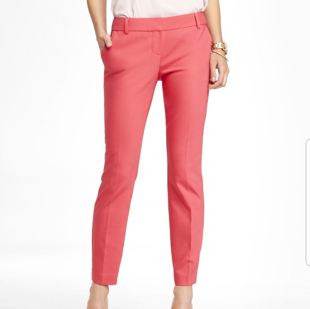 Express Coral Columist Ankle Pants